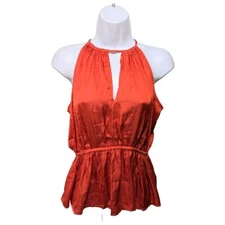 NWT Old Navy Sleeveless Waisted Satin Top Womens M Roman Peplum  #180L