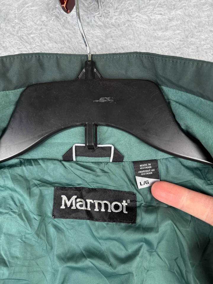 Marmot Jacket Adult Large Green Windbreaker Full Zip Mock Neck Pockets - Image 3 of 4