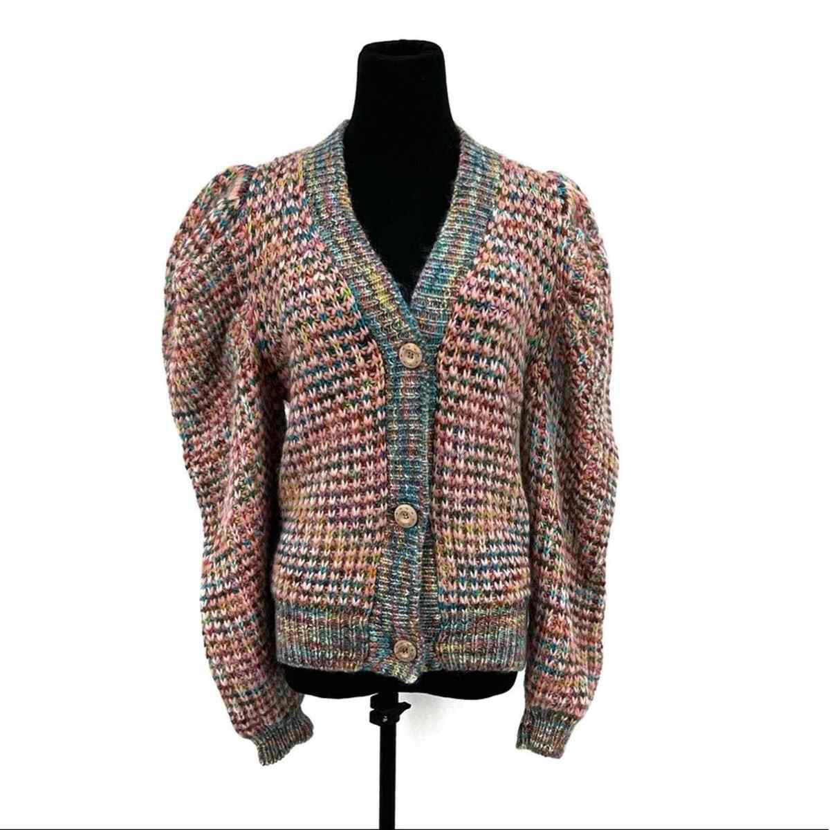 Ulla Johnson Fiora Cardigan Tropical Rainbow Knit Poof Ulla Johnson Fiora Cardigan Tropical Rainbow Knit Poof