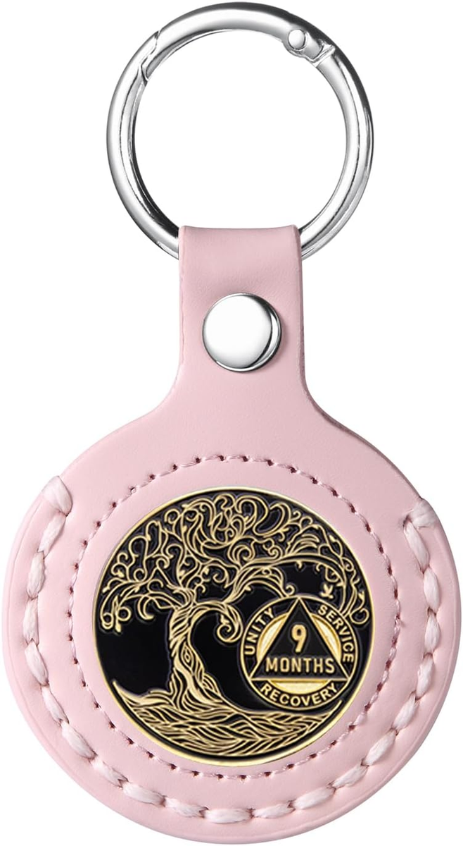 MUDOR AA Coin Holder Keychain, Fits Coin Size 34Mm, Hand-Stitched