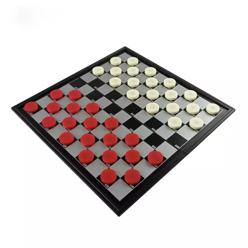 Magnetic Folding Chess Checkers Board Game International Size