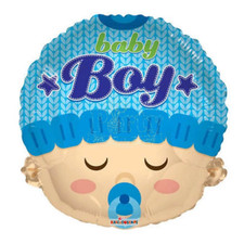 Balloon 18" Baby Boy Head Mylar Blue Party Decoration Gifts It's a boy balloons