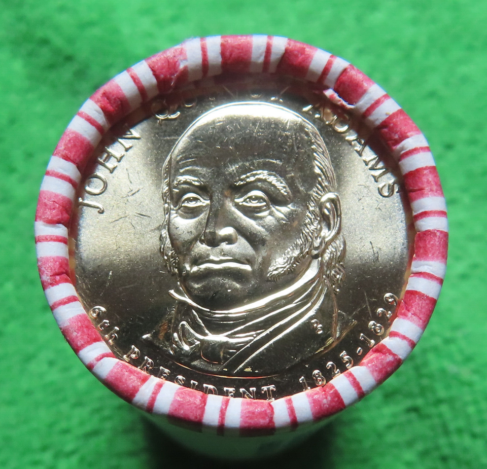2008 D John Quincy Adams Unopened 25 Coin Mint Roll Presidential Golden