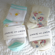 NWT Two Pairs Janie and Jack Socks Girl's Size 12-18 Months