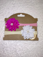 Two Preemie Newborn Toddler Nylon Beautiful Headband Flower