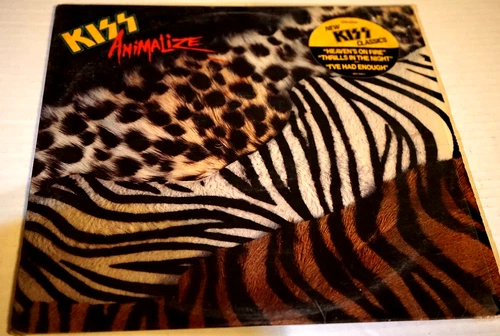 Kiss Animalize 1984 Mercury Sterling Lp Record In Shrink Hype Sticker Vg++/Vg++