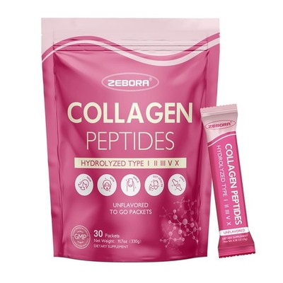 ZEBORA Multi Collagen Peptides Powder Packets with 11.7 Ounce (Pack of 1) 