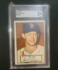 1952 Topps SGC 3 VG #72 Karl Olson Red Back RC Boston Red Sox (no creases)