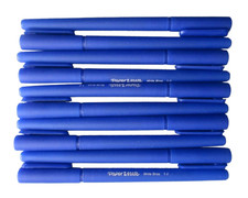 10 - Paper Mate Write Bros 1.0 Capped Ballpoint Stick Pen 1mm Medium Blue