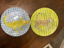 2 Pottery Barn Kids Melamine animal 9 inch plates