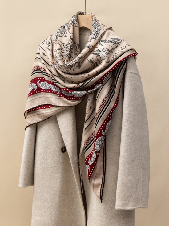 70% Cashmere 30% Silk 53'' Shawl Bandana Scarf cashew Print Neckerchief Wrap new