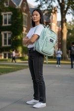 JanSport Big Student XL Backpack Fresh Mint, 19  w/ Laptop Pocket- 6 pockets