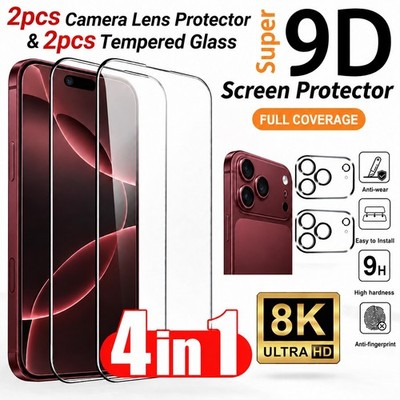 For iPhone 18 17 16 15 14 13 12 Pro Max Tempered Glass Screen Camera Protector