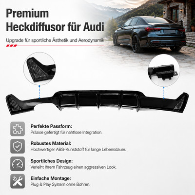 Für BMW F32 F33 F36 Heckdiffusor links M-Design matt schwarz OE 51192334543