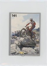 1987 Motor Adventures Album Stickers Silver Motorcycle Climbing Rocks #141 0kb5