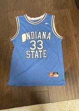 Authentic Nike 33 Larry Bird Indiana State Jersey