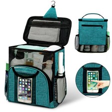 Attmu Mesh Shower Caddy Portable Dorm Tote Bag Hanging Toiletry Bag Peacock