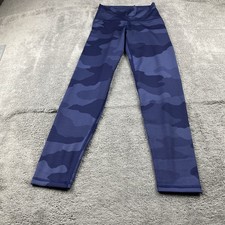 Aerie Chill Play Move Cropped Leggings Womens Small Blue Camo Camouflage