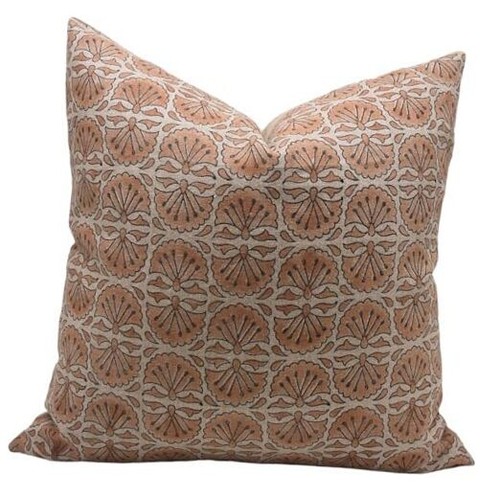 Block Print Thick Linen 20x20 Throw Pillow Covers, Handmade Pillow Covers for