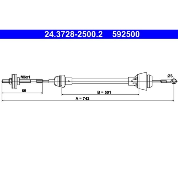 Seilzug KupplungsbetäTigung ATE 24.3728-2500.2 FüR Skoda VW Felicia I-image