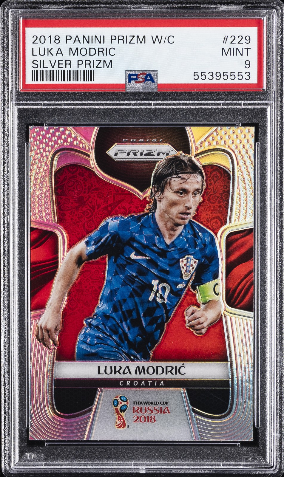 2018 PANINI PRIZM WORLD CUP SILVER PRIZM #229 LUKA MODRIC PSA 9