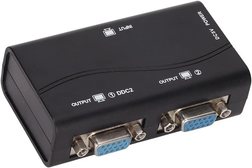 VGA Splitter, 1 in 2 Ausgang, USB-Powered 250MHZ 1080P Video Splitter, mit USB-