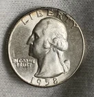 1958 Washington SILVER Quarter BRILLIANT UNCIRCULATED!!Great Luster~LOW MINTAGE!