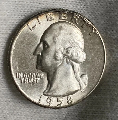 1958 Washington SILVER Quarter BRILLIANT UNCIRCULATED!!Great Luster~LOW MINTAGE!