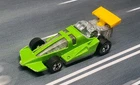 1979 Hot Wheels Turbo Green with Yellow Spoiler Race Diecast Car Raker 1/64 Vtg