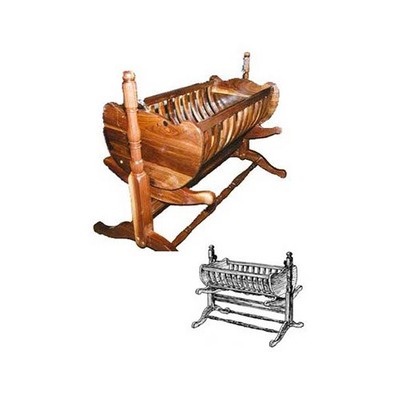 Woodcraft Project Paper Plan to Build French Colonial Baby Cradle