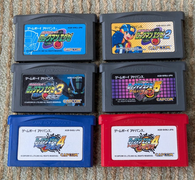 Lot of  6 Rockman EXE 1 2 3 5 4 Red Blue Mega Man Japanese GBA Tested US SELLER