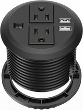 Desktop Power Grommet 3 Inch, Desk Power Outlet Socket Recessed Power Strip with