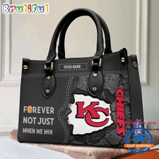 Kansas City Team Chiefs Forever Leather Bag, Football Women Leather Handbag