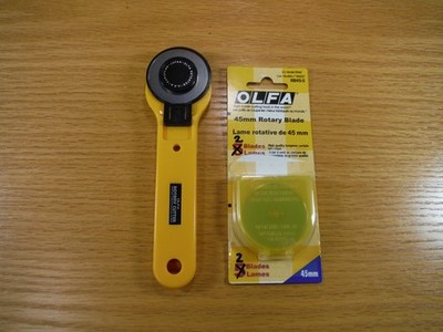 Olfa 45 mm Rotary Cutter w/ 2 Extra RB45 Tungsten Steel Blades
