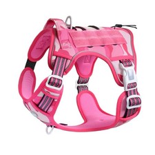 Auroth Tactical Dog Harness, K9 Adjustable Control Vest, Service, Pink Camo