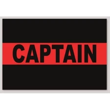 4 Inch Non-Reflective CAPTAIN Thin Red Line Firefighter Vinyl Sticker