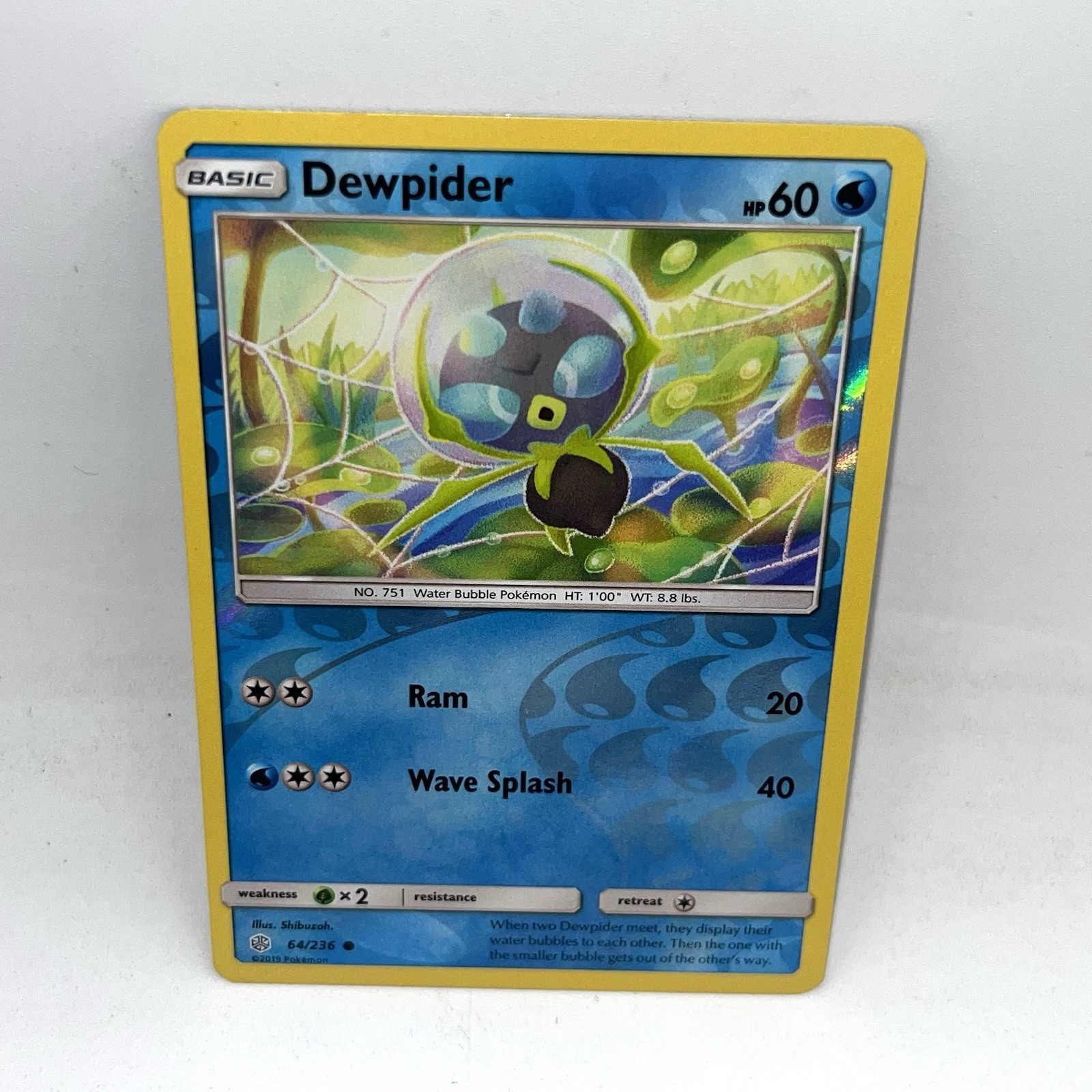 Pokemon Card Cosmic Eclipse Dewpider 64/236 Common Reverse Holo
