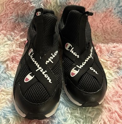 Champion Rally Crossover. Size 7Y Black Slip-On Athletic Sneakers