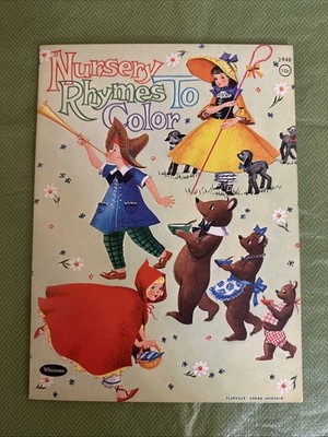 1960 Whitman Nursery Rhymes To Color Book Unused