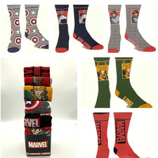 NUEVO Calcetines Marvel Superhéroe 6 Pares Unisex Talla 8-12 Crew Comic-Con SDCC BIOWORLD