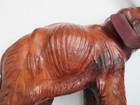 Brown Leather Wrapped Elephant Handmade Figure Glass Eyes 20" Statue MCM 70s EUC — photo 7