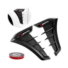 2 PCS Car Side Vent Trim, Sporty Auto Front Fender Air Wing Decorative Black