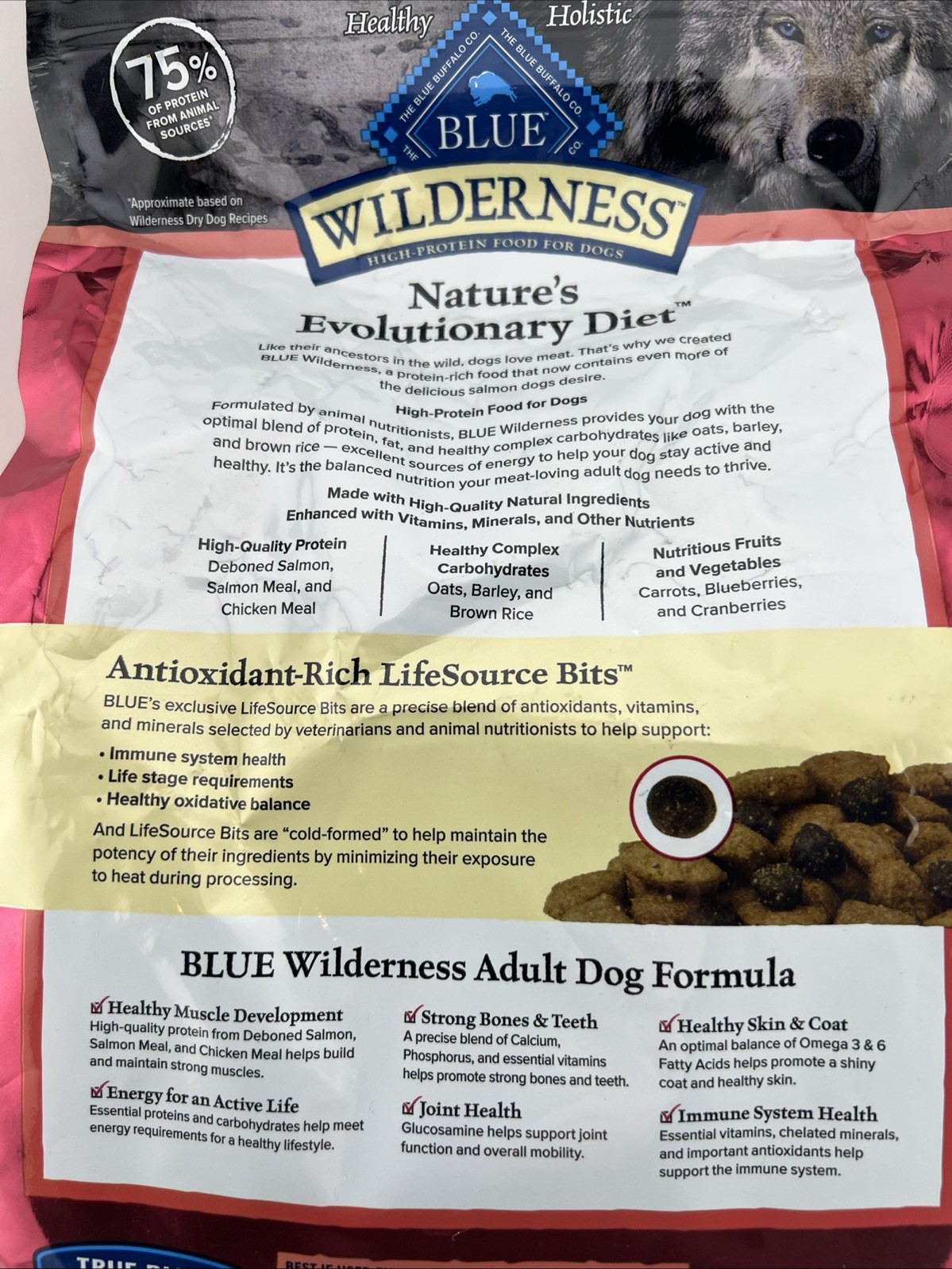 Blue Buffalo Wilderness Evolutionary Diet SALMON Dry Dog Food 4.5 Lbs -FREE SHIP