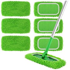 6 Pack Reusable Microfiber Mop Pads Compatible with Swiffer Sweeper