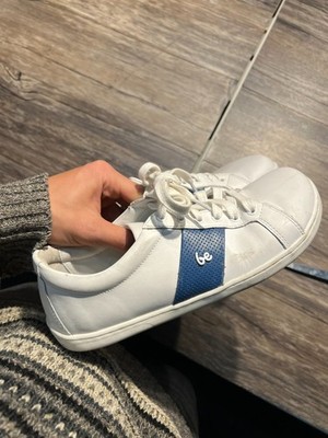Be Lenka Barefoot Sneakers Women US 7 White Blue Leather Minimalist Walking