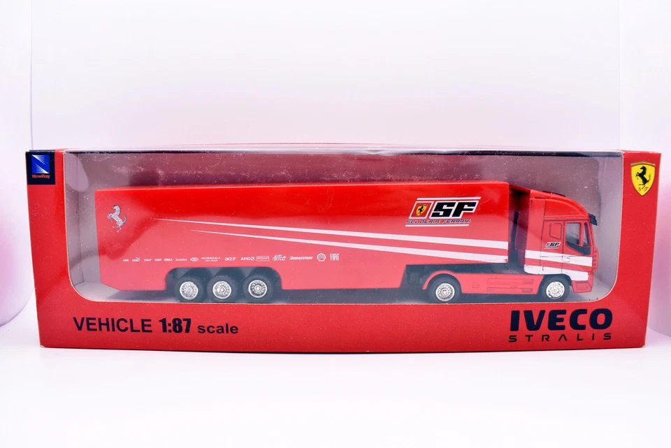 modellino camion scala 1:87 Iveco stralis transporto ferrari diecast modellismo - Immagine 2 di 2