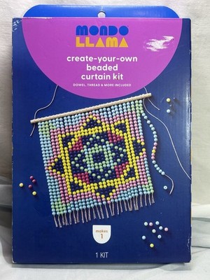 Mondo Llama Create-Your-Own Beaded Curtain Kit- Kid Craft- New