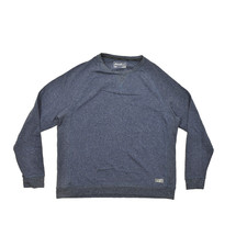 Eddie Bauer Men's XXL Blue Lounge Crewneck Sweatshirt Raglan Heathered Cotton Bl