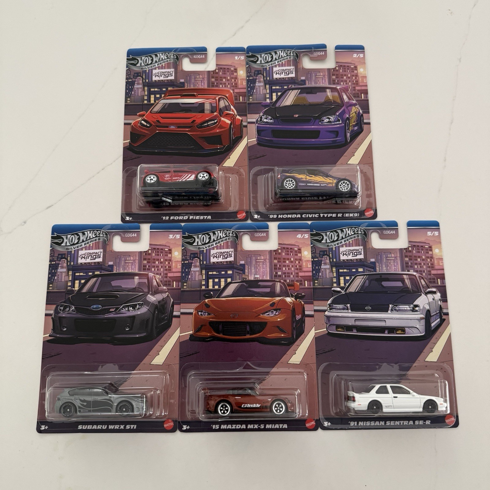 Hot Wheels NEW Compact Kings Set Of 5 Civic WRX MX-5 SENTRA FIESTA GDG44 - 956Q