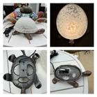 Vintage Turtle Lamp White Tiffany Style Glass Tortoise Brass Base Night Light
